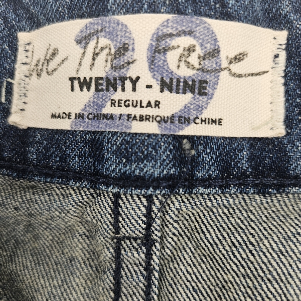 Free People Denim Mini Skirt Belted High Rise Blue Jean Skirt Size 29 - Picture 10 of 10